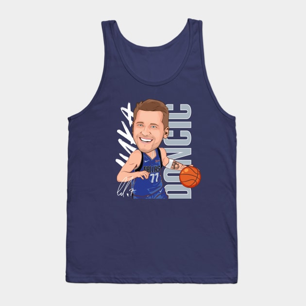 Luka Doncic Dallas Mavericks 77 Tank Top by portraiteam